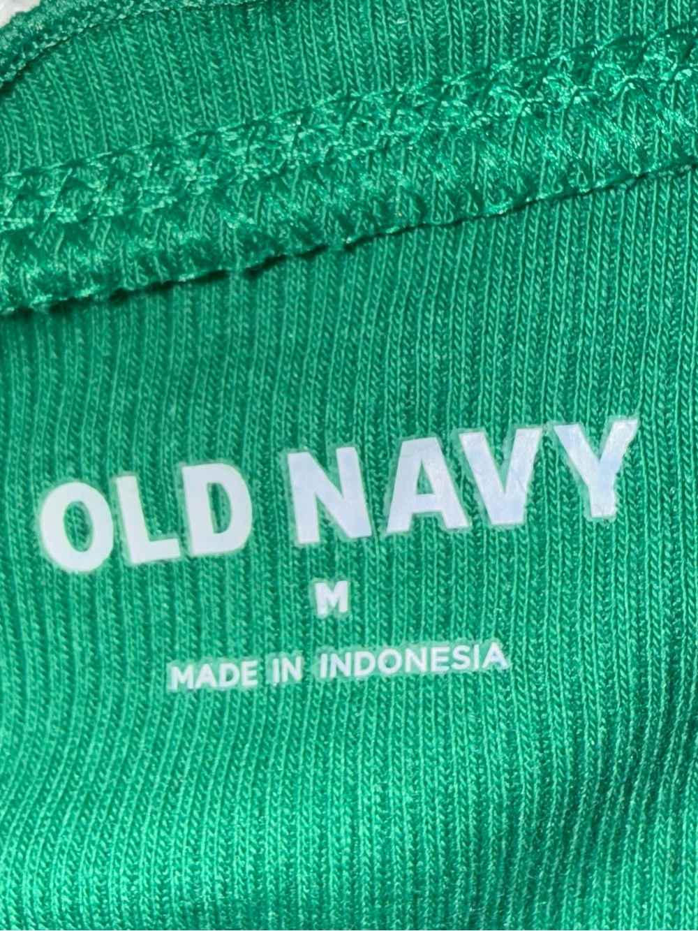 Old Navy Green Ribbed V-Neck Tank with Ruffle Trim - Picture 3 of 3